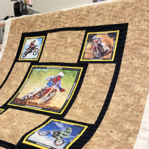 Motorbike Panel Quilt - Good Vibrations Panto from Urban Elementz - Quilted by FreeStyleQuilts